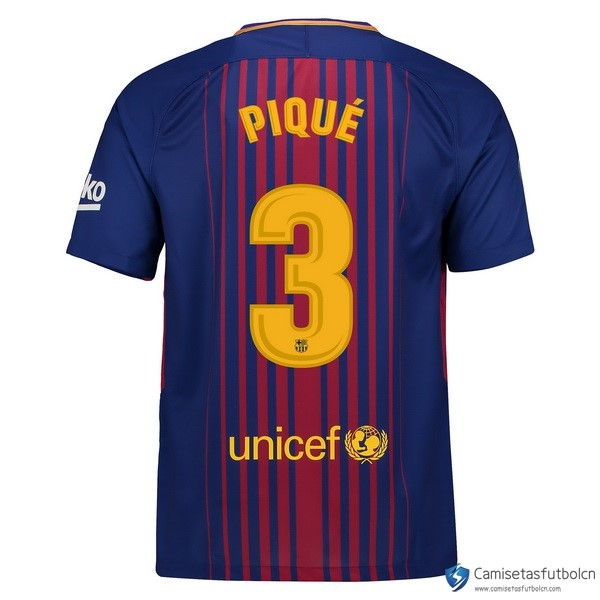 Camiseta Barcelona Primera equipo Pique 2017-18